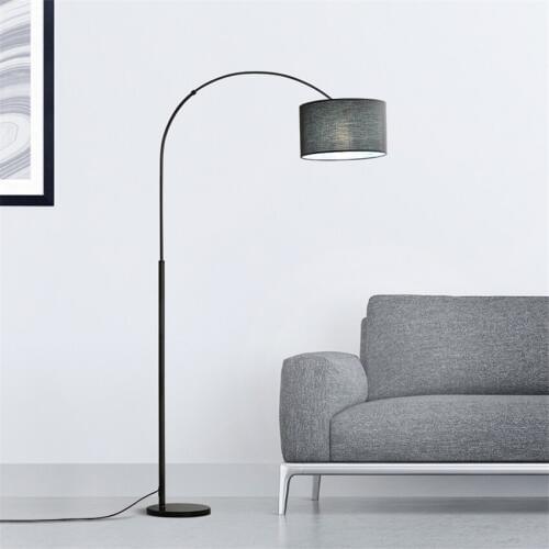 Nordic E27 Fishing Rod Floor Lamps Standing Study Living Room Sofa Bedroom Bedside Floor Lights Long Arm Fabric Shade Fixtures