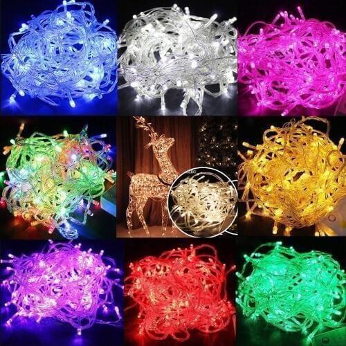 2016 New Year waterproof Garland LED Christmas colourful light string lamp 10 m 100 LEDS 220V with EU connector 8 light modes