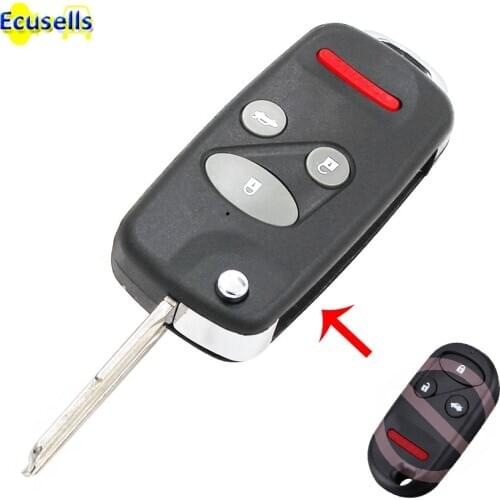 SWITCH Modified 3+1 BUTTONS Folding flip Remote fob Key Shell Case fob FOR Honda Civic insight CR-V Odyssey S2000 uncut blade