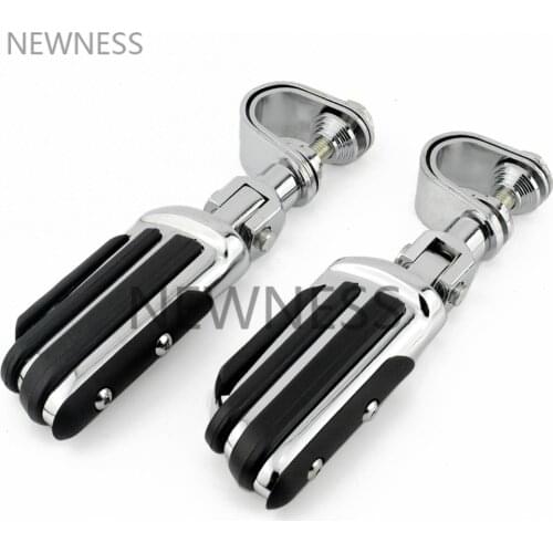 Motorcycle Highway Foot Pegs 1.25'' Engine Guard Crash Bars Footrest Clamp Mount Pedal For Harley Sportster Dyna Chopper Custom