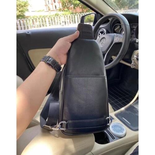 Luxury brand Designer MEN chest Pocket bag best quality Genuine Leather