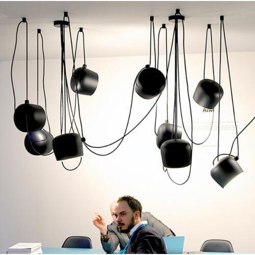 Nordic Small Drum Droplight White/Black Modern Industrial Pendant Lights Fixture Home Indoor Lighting Restaurant Cafes Hang Lamp