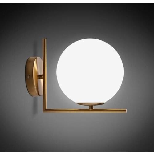 Nordic led glass ball wandlamp luminaria bathroom light cabecero de cama lustre beside lamp