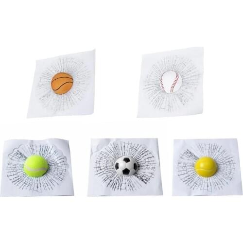 Car Styling Baseball Football Tennis Stereo Broken Glass 3D Sticker Car Window Ball Hits Self Adhesive Decal Car Stickers