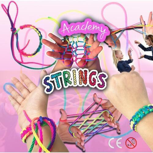 String Game Rainbow Rope Kids Learning Educational Toys For Children Mideer Rope Hand Finger Game 4mm Rainbow Nylom Rope