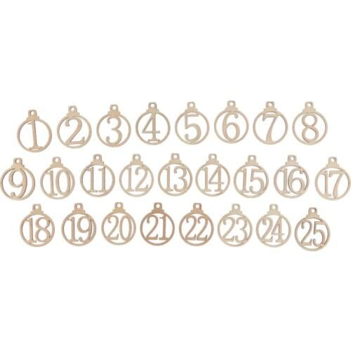 Vintage Christmas Pendant Advent Calendar Numbers Gift Tags 1-25