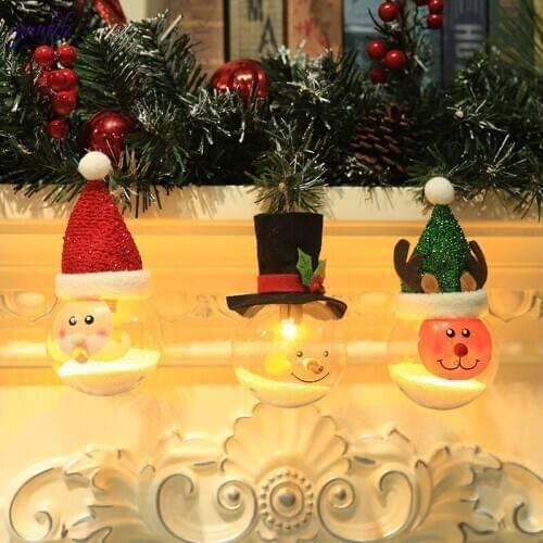 1pcs Santa snowman moose Merry Christmas Ball Led Bulb Christmas Decoration Tree Clear Ball Lightining