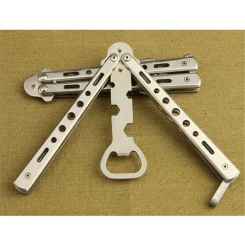 100pcs Practice Balisong Butterfly Trainer Dull Knife style Beer bottle Opener free shipping