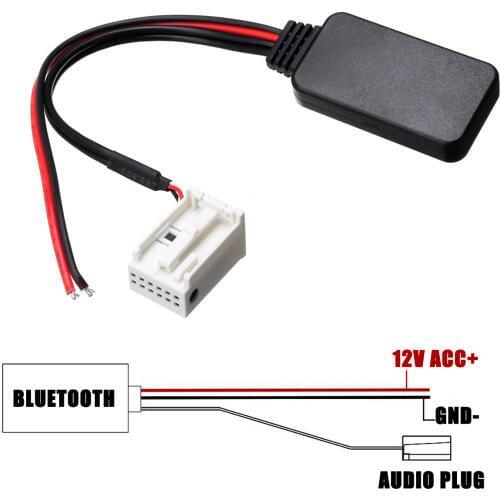 12Pin Car bluetooth Adapter Wireless Radio Stereo Aux Cable For Mercedes for Benz W169 W245 W203 W209 W164 for iPhone For iPad