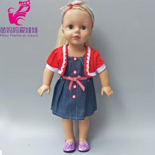 18 inch doll vest headband jeans dress Fits 43cm baby Doll Jacket vest dress children gifts