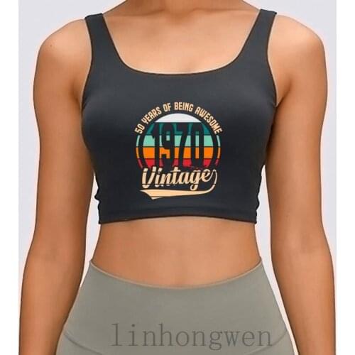 1970 Born 50th Birthday 50 Years Old Women Tank Top Cute New Fashioner Cotton O Neck Crop Top