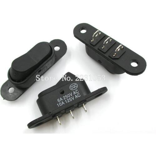 2Pcs/Lot Black 3 Pin Light On/off Boat Button Switch 250V 6A AC AMP 125V/10A Switching Power Supply
