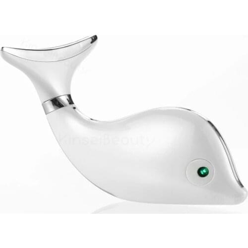 2021 Small Electric Dolphin Shape Neck Massager Heat Vibration And Scraping Massage Tool V Face Lifting Firming Device