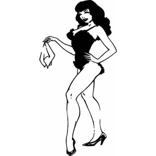 6.4*13CM Sexy Girl Smiling Car Sticker Black/Silver Vinyl Zero Defect Decal Fantastic Style Fashion Design C20-0512