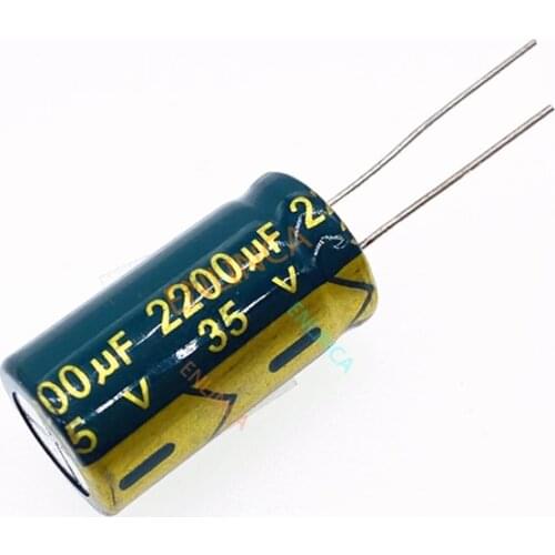 6pcs 35V 2200UF 13*25 High Frequency Low Impedance Aluminum Electrolytic Capacitor 2200uf 35v 20