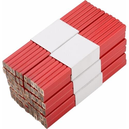 72Pcs 175mm Octagonal Red Hard Black Lead Carpenter Pencil Scale Design Standard Carpenters Pencils Woodworking Marking Tool