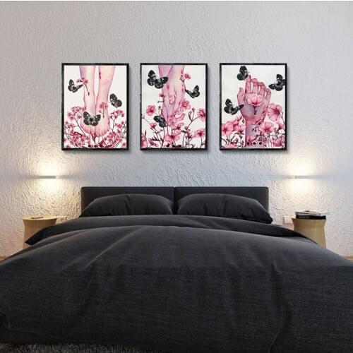 Diamond Painting Flowers, butterflies, hands and feet, Cross Stitch Kit Diamond Embroidery full Round Diamond Mosaic decor G563