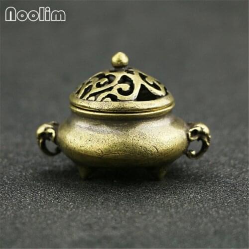 Antique Copper Coil Incense Burner Handmade Zen Buddhist Holder Tea House Home Office Decoration