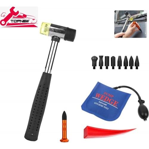 Paintless Dent Repair Hail Removal Tools Kit 8Heads Tap Down Hammer Knock Down Rubber Hammer for Car Body Remove Dent