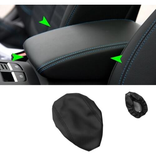 Soft Leather Center Armrest Cover For Audi A3 2017 2018 Car Interior Center Control Armrest Box Surface Cover Trim