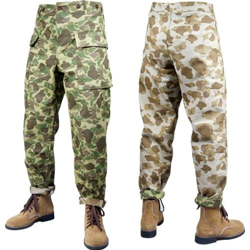 Two-sided Pacific camouflage Pants Duck Hunting Replica WW2 US Army American ARMY HBT