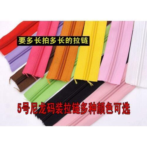 Reversible plastic 5# 7# nylon zipper long chain zipper/pink/yellow/watermelon red/purple/green/mosquito-curtain/bed net/tent