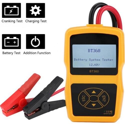 Electricidad Automotriz 12V Vehicle Battery System Tester Checker BT360 Battery Capacity Internal Resistance Test Analyzer