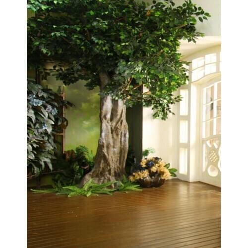 5x7ft Wooden Floor Tree Photography Backdrops Photo Props Studio Background