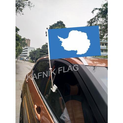 KAFNIK,30*45CM Antarctica the South Pole Window Car Flags and Banners Countries World Custom Flags with 43/52cm flagpole