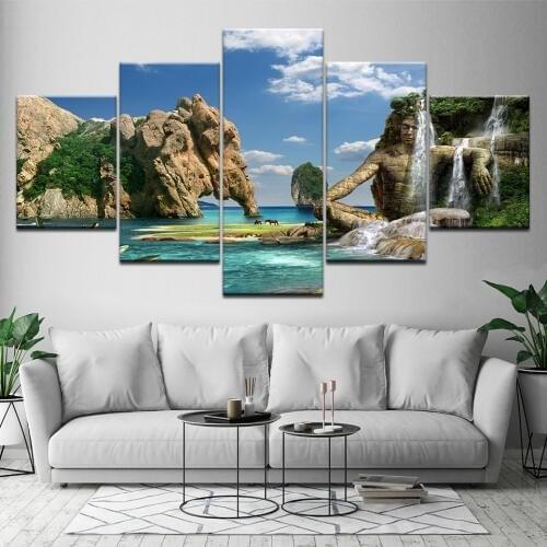 Canvas Painting Caribbean islands Caribs 5 Pieces Wall Art Painting Modular Wallpapers Poster Print for living room Home Decor