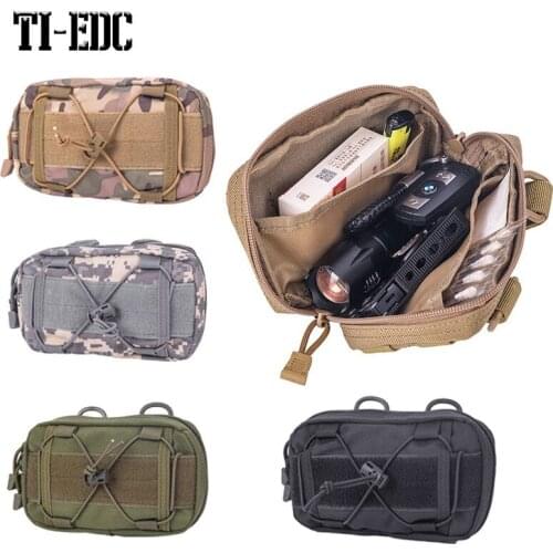 Tactical Molle Horizontal Admin Pouch Compact 1000D Utility EDC Tool Bag with Shoulder Strap，Utility Gadget Belt Waist Bag