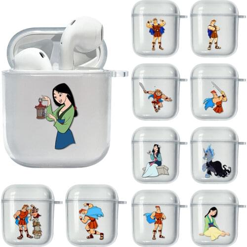 Disney Hercules And Mulan Soft Case For Apple Airpods 2 Cover Earphone Case Clear TPU Capa Cute Headset Box For airpod 1