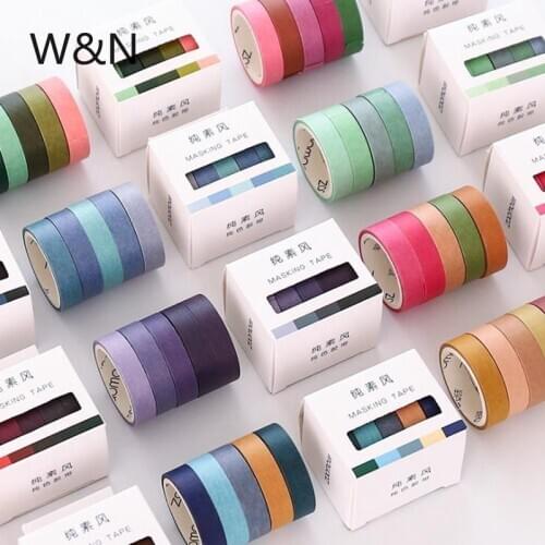 5pcs/lot Fall Rainbow Masking Washi Tape Set Crafts and Scrapbooking Paper Decor Japanese Stationery Office Supplies Stickers