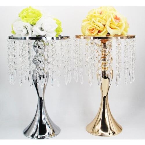 New S-shaped Crystal Acrylic Bead Curtain Rotating Road Lead Wedding Props Ferris Wheel Mermaid Candlestick Flower Bracket Vase