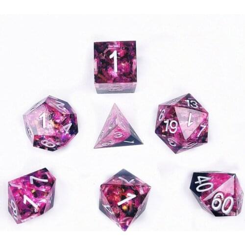 Handmade Transparent Sharp Corner Resin DND Dice Set Dados Rol RPG Dice For the Game Dobbelstenen Playing Dice D20 Dadi