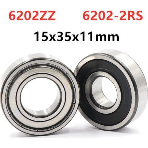 20pcs/lot 6202ZZ 6202-2RS shielded deep groove ball bearing 15*35*11 mm 6202 -2Z 6202RS bearings 15x35x11