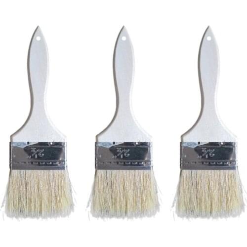 3PCS/Set Cake Baking Barbecue Wood Handle Barbecue Brush Bristle Brushes Paint Brushes Pig Brush 5 inch New Kitchen Goods Supply