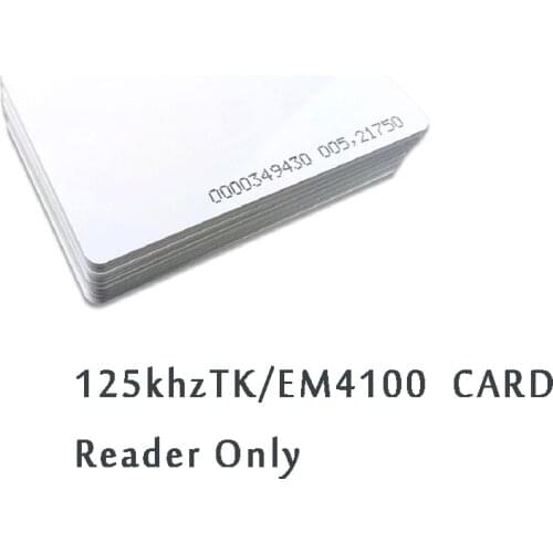 100PCS ID Card Smart Chip for Attendance Badge 125Khz RFID Read-Only Authorization Key Fob TK/EM4100 Access Control Blank Card