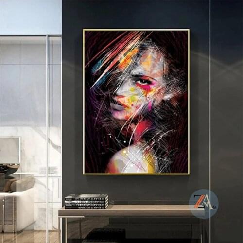 Modern Abstract Colour African Women Canvas Painting Cuadros Posters Print Wall Art for Living Room Home Decor