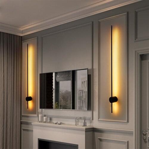 Modern wall hanging simple lighting living room art deco luxury background designer bedroom bedside adjustable long wall lamp