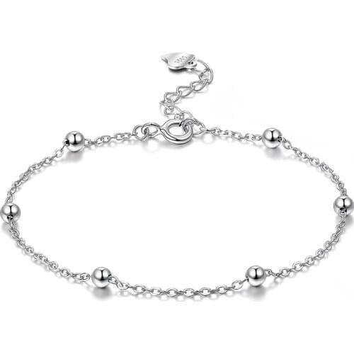 ZEMIOR Real 925 Sterling Silver Spacer Bead Chain Bracelet Minimalist Fine Jewelry For Women Engagement Party Accessories Gift