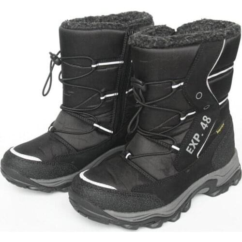 Natural wool boys snow boots warm non-slip waterproof -30 degrees size 31 to 35 wallvell