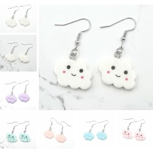 1 Pair Fashion Cute 10 Color Sweet Summer Cloud Pendant Earrings Punk Jewelry Cool Female Girl Friendship Gift