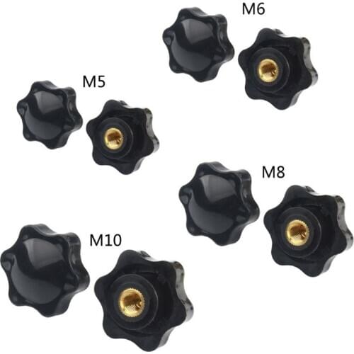 10PCS M5 M6 M8 M10 Plum Hand Tighten Nuts Handle Thread Star Mechanical Thumb Nut Manual Clamping Knob High Quality and New