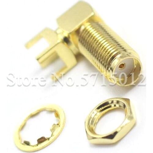 2pcs SMA Antenna Pedestal Famale External Thread 17mm/Internal Hole SMA RF Connector With Nut Gasket Total Length 23mm