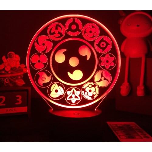 Mangekyo sharingan 3D LED Lamp Japanese Anime Figure for Bedroom Decor Kids Child Girls Light Manga Gift Dropshipping