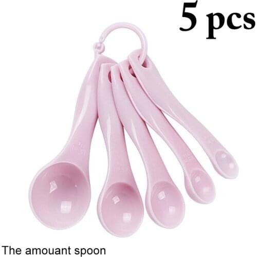 5 PCS Measuring Spoons Sets Multipurpose Food-Grade Coffee Powder Spice Measure Scoop Plastic Stackable Kitchen Measuring Tools