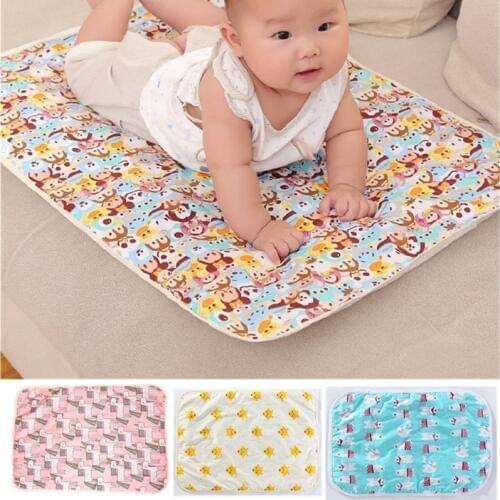 50*70cm Baby Changing Mat Cartoon Cotton Waterproof Sheet Baby Changing Pad Table Diapers Urinal Game Play Cover Infant Mattress
