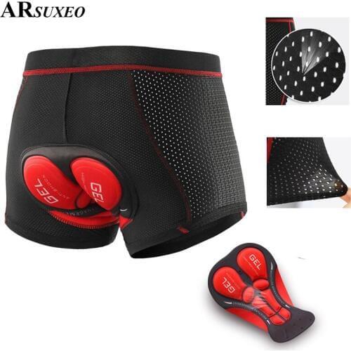 ARSUEXO Cycling Underwear men 5D Padded Breathable comfortable Cycling Shorts 100% Lycra Shockproof Road Quick dry MTB Shorts