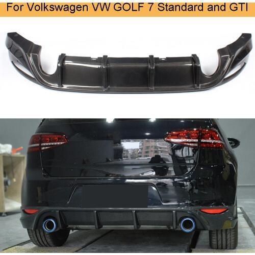 Carbon Fiber Car Rear Bumper Diffuser Lip Spoiler For Volkswagen VW GOLF VII 7 MK7 FRP BlackStandard GTI 2014-2016 Rear Diffuser